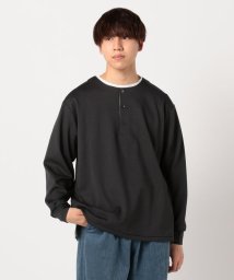 NOLLEY’S goodman(ノーリーズグッドマン)/ヘンリーネック ビッグシルエット ロングＴシャツ/チャコールグレー