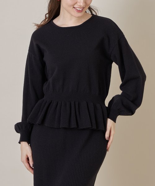 セール セットアップ対応商品 バルーンスリーブウエスト切替裾フリルニットプルオーバー トッコクローゼット Tocco Closet Magaseek