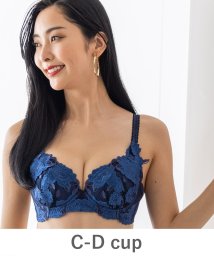 fran de lingerie(フランデランジェリー)/GRACE Grande らくらく補正グレースグランデ コーディネートブラジャー C65－D85カップ/ネイビー