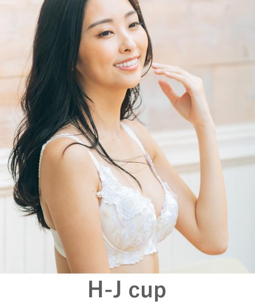 fran de lingerie(フランデランジェリー)/GRACE Grande らくらく補正グレースグランデ コーディネートブラジャー H65－J90カップ/アイボリー