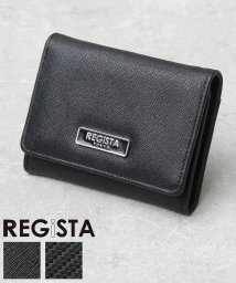 REGiSTA(レジスタ)/REGiSTA / レジスタ / エンボス加工 フェイクレザー 三つ折り財布 / コンパクトウォレット/ブラック