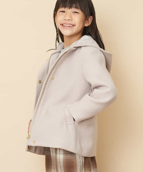 a.v.v(KID'S)(アー・ヴェ・ヴェキッズ)/[100－130]【洗濯機で洗える】2ｗａｙＡラインショートコート[WEB限定サイズ]/ライトグレー