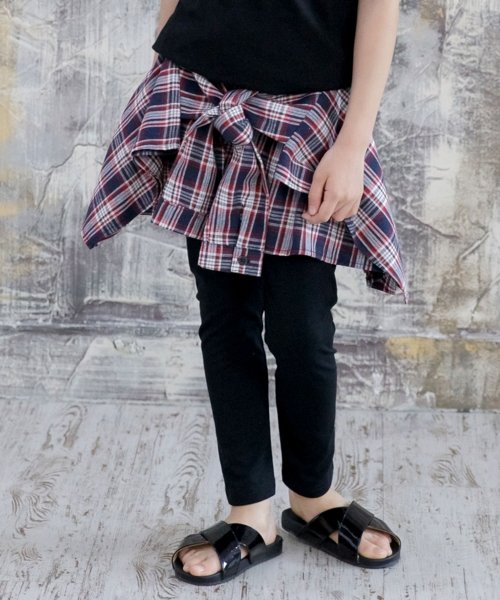 セール チェックシャツ腰巻き風スカッツ 子供服bee 子供服bee Magaseek
