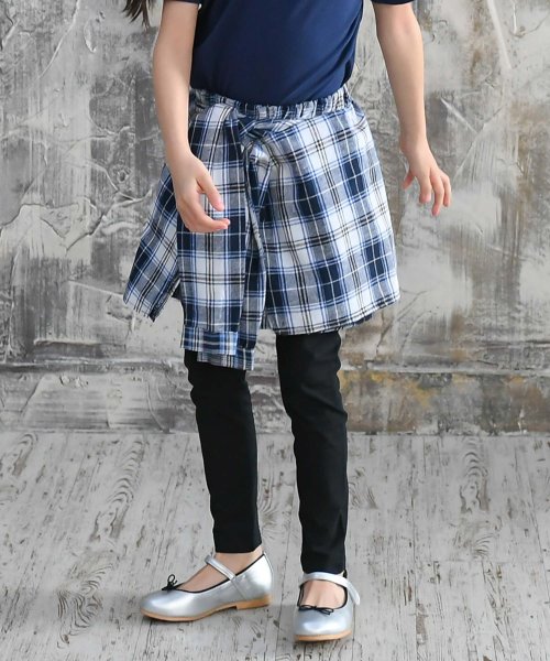 セール チェックシャツ腰巻き風スカッツ 子供服bee 子供服bee Magaseek