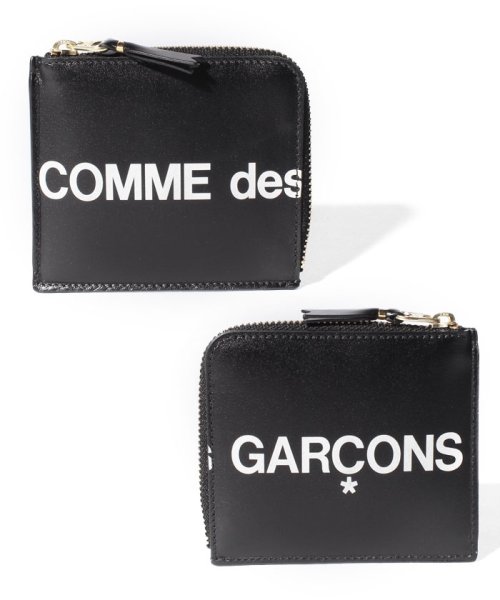 COMME des GARCONS(コムデギャルソン)/【COMME des GARCONS 】コムデギャルソン HUGE LOGO L字ファスナー コインケース /ブラック
