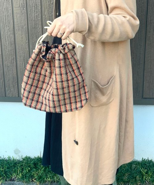 Lilas Campbell(Lilas Campbell)/Hunting Check  StringsBag/ﾌﾞﾗｳﾝ