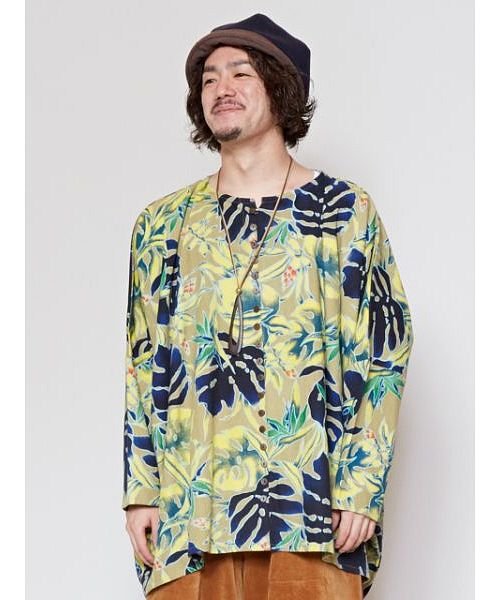 セール チャイハネ リゾートボタニカル柄men Sトップス Iac 0330 チャイハネ Cayhane Magaseek