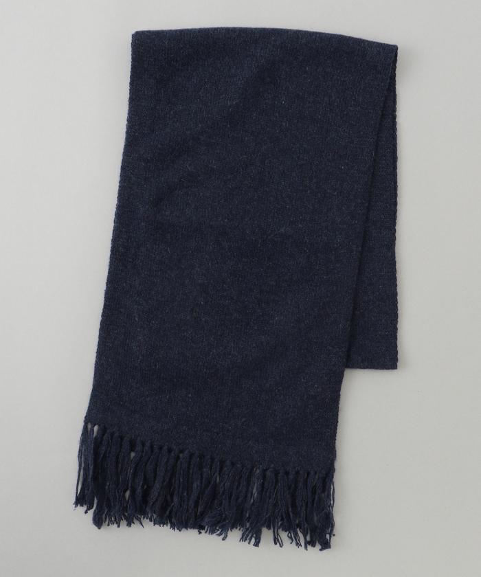 ロロピアーナ【100%カシミヤ・ ネイビー・フリンジ付き】 ロロピアーナ 男女兼用 カシミア100％ リヴニットマフラー(マリア
