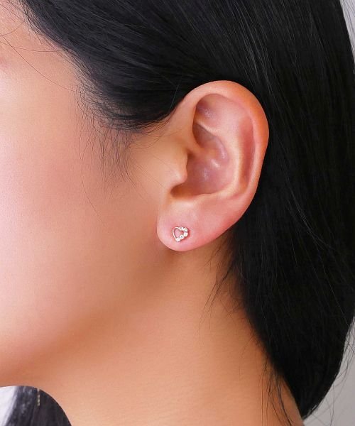 K10ピンクゴールド ホワイトトパーズ ハートピアス Va Vendome Aoyama Va Vendome Aoyama Magaseek