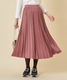 tocco closet luxe(トッコクローゼットリュクス)/マットサテンプリーツスカート/D-pink