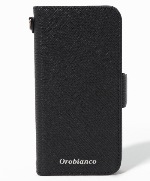 Orobianco（Smartphonecase）(オロビアンコ（スマホケース）)/"サフィアーノ調" PU Leather Book Type Case(iPhone 12 mini)/BLACK