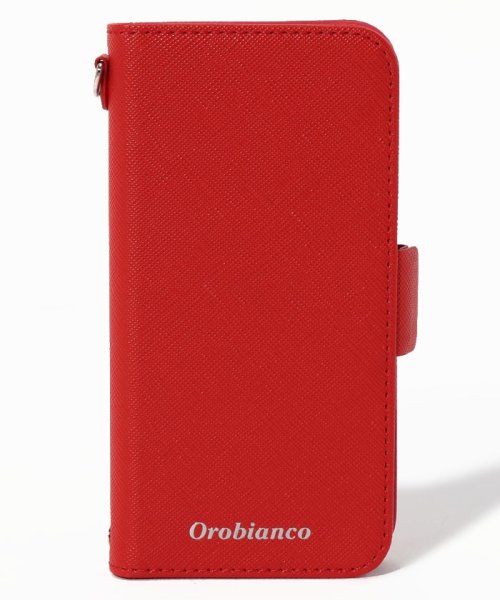 Orobianco（Smartphonecase）(オロビアンコ（スマホケース）)/"サフィアーノ調" PU Leather Book Type Case(iPhone 12 mini)/RED