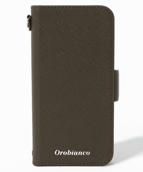 Orobianco（Smartphonecase）(オロビアンコ（スマホケース）)/"サフィアーノ調" PU Leather Book Type Case(iPhone 12 mini)/KHAKI