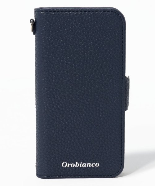 Orobianco（Smartphonecase）(オロビアンコ（スマホケース）)/"シュリンク"PU Leather Book Type Case(iPhone 12 mini)/NAVY
