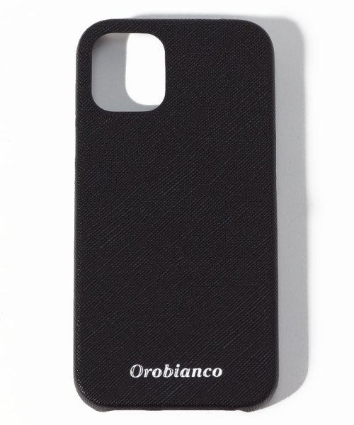 Orobianco（Smartphonecase）(オロビアンコ（スマホケース）)/"サフィアーノ調"PU Leather Back Case(iPhone 12 mini)/BLACK