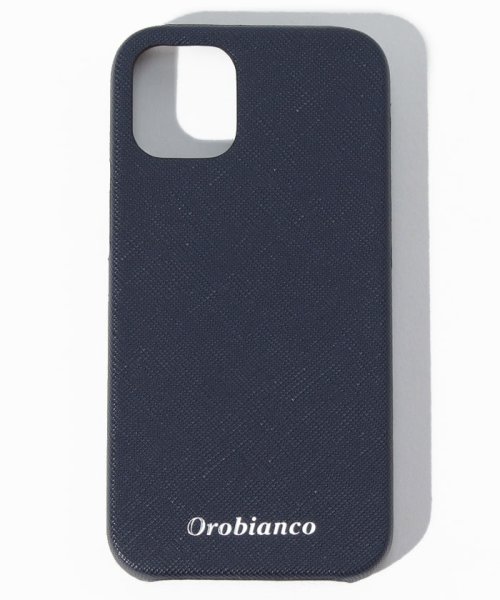Orobianco（Smartphonecase）(オロビアンコ（スマホケース）)/"サフィアーノ調"PU Leather Back Case(iPhone 12 mini)/NAVY