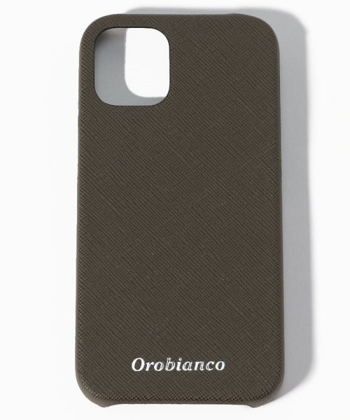 Orobianco（Smartphonecase）(オロビアンコ（スマホケース）)/"サフィアーノ調"PU Leather Back Case(iPhone 12 mini)/KHAKI