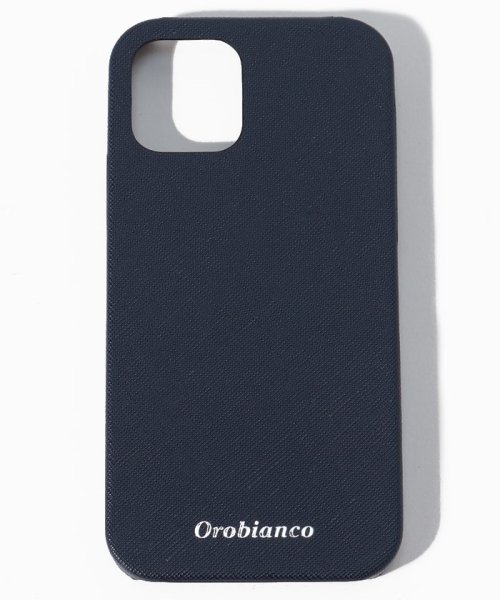 Orobianco（Smartphonecase）(オロビアンコ（スマホケース）)/"サフィアーノ調"PU Leather Back Case(iPhone 12/12 Pro)/NAVY