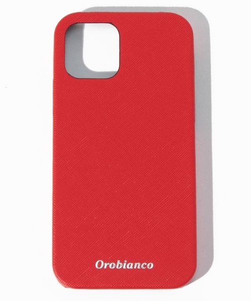 Orobianco（Smartphonecase）(オロビアンコ（スマホケース）)/"サフィアーノ調"PU Leather Back Case(iPhone 12/12 Pro)/RED