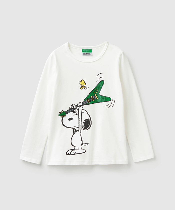 セール スヌーピー Snoopy コラボ ロックバンドtシャツ カットソー ユナイテッド カラーズ オブ ベネトン ガールズ Benetton United Colors Of Benetton Girls Magaseek