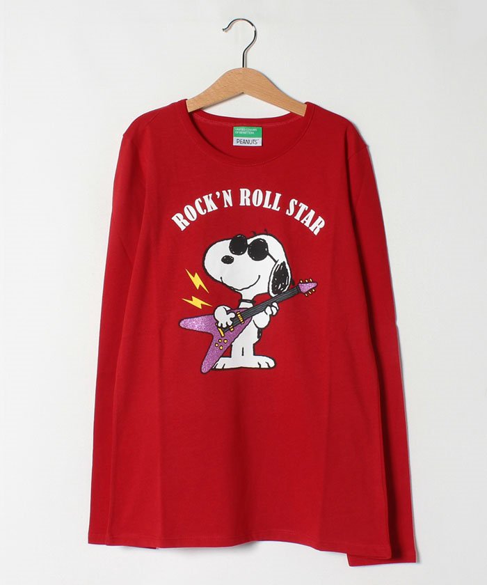 セール スヌーピー Snoopy コラボ ロックバンドtシャツ カットソー ユナイテッド カラーズ オブ ベネトン ガールズ Benetton United Colors Of Benetton Girls Magaseek