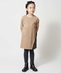 a.v.v(KID'S)(アー・ヴェ・ヴェキッズ)/[100－130]サイドプリーツトレーナーワンピース[WEB限定サイズ]/キャメル