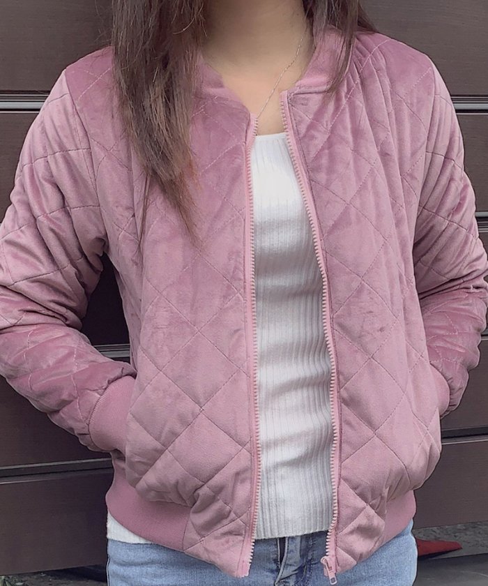 セール ブルゾン レディース 秋冬 ジャケット ショート丈 アウターノーカラー ショートコート 中綿 キルティング ジップアップ きれいめ シンプル 裏地付き ショッピングゴー Shoppinggo Magaseek