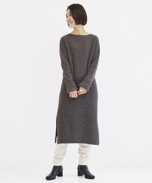 ウールカシミヤリブ ボートネックワンピース Galerie Vie Galerie Vie Magaseek