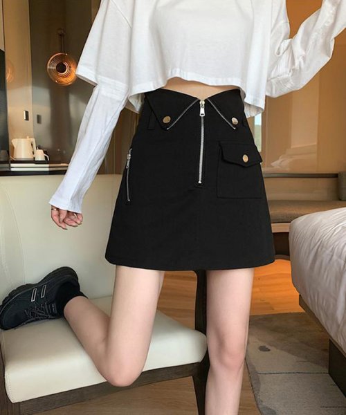 セール スカート レディース ハイウエスト ミニスカート インナーパンツ付き 無地 ボトムス 着やせ 膝上スカート ショート丈 スカート ミニミニストア Miniministore Magaseek