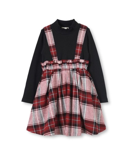 チェック柄ドッキングワンピース ブランシェス Branshes Magaseek