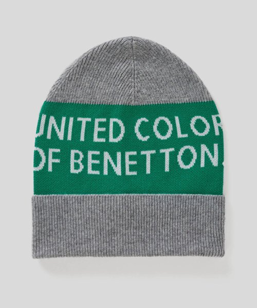 BENETTON (mens)(ベネトン（メンズ）)/コットンベネトンロゴニットキャップ/グレー