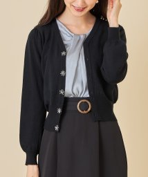 tocco closet(トッコクローゼット)/ビジュー装飾Ｖネックカーディガン/BLACK