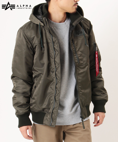 フーデッドリブジャケット　ALPHA 　INDUSTRIES