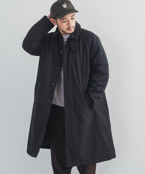 ステンカラーコート メンズ レディース アウター 中綿ジャケット ロング丈 通勤 Thermolite サーモライト 60 40クロス ロクヨン コットン ナイ ロッキーモンロー Rocky Monroe Magaseek