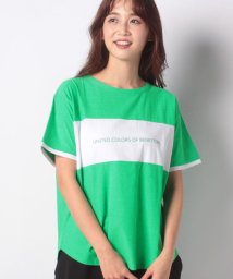 VacaSta Swimwear(バケスタ　スイムウェア（レディース）)/【BENETTON】カラーステッチロゴＴシャツ/グリーン