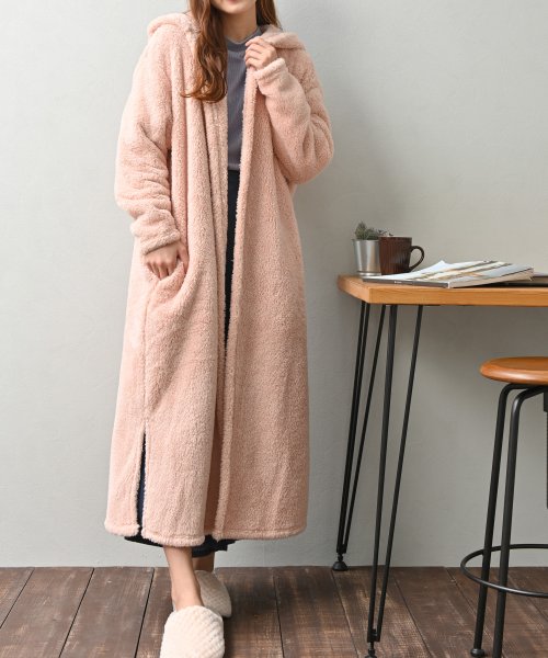 もこぼあフーディロングカーディガンルームウェア フェルトマリエッタ Felt Maglietta Magaseek