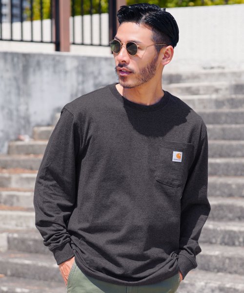 JIGGYS SHOP(ジギーズショップ)/Carhartt(カーハート)ポケット付きクルーネックロンT / メンズ Tシャツ 長袖Tシャツ ロンティー カットソー トップ/その他