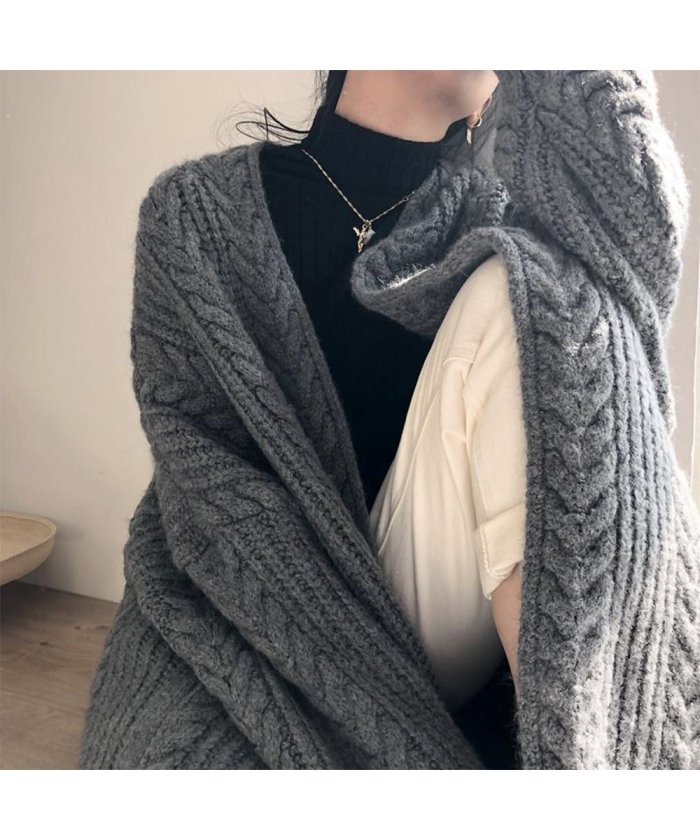 セール コーディガン レディース ロング丈 ニットカーディガン 厚手 韓国風 ライトアウター ケーブル編みカーデ 秋冬 体型カバー ミニミニストア Miniministore Magaseek