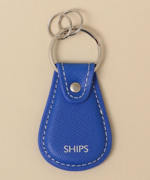 SHIPS MEN(シップス　メン)/SHIPS:【SAFFIANO LEATHER】イタリアンレザー  キーホルダー/ブルー