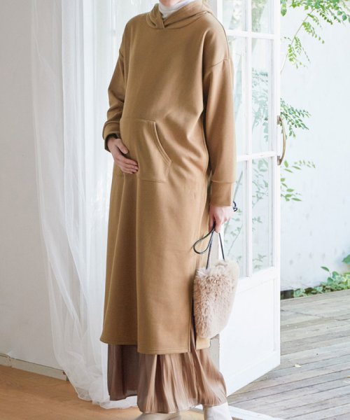 セール Vismommy 裏起毛パーカーワンピース 授乳口付き 産前産後 Web限定 ビス Vis Magaseek