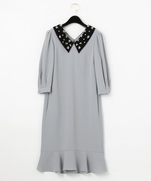 ビジュー衿バイカラーワンピース グレースコンチネンタル Grace Continental Magaseek