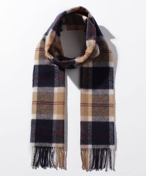 Johnstons(ジョンストンズ)/【JOHNSTONS】Tartan Scarf　マフラー　WD000033/ベージュネイビー