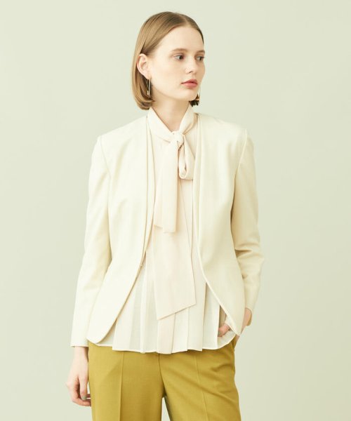 セール】ウールサキソニー ノーカラージャケット(503692156) | Ballsey  