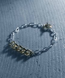 MAISON mou(メゾンムー)/【YArKA/ヤーカ】silver925 thick flat & oval chain bracelet [F906]/喜平&楕円ミックスブレスレット シルバ/シルバー系1