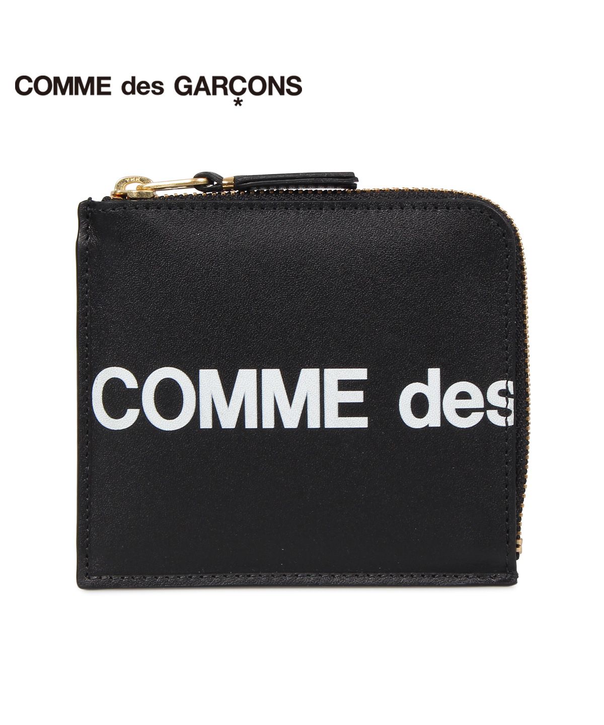 新品 COMME des GARCONS ヒュージ ロゴ 黒 二つ折り 財布 - 3