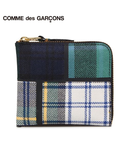 COMME des GARCONS(コムデギャルソン)/コムデギャルソン COMME des GARCONS 財布 小銭入れ コインケース メンズ レディース L字ファスナー 本革 タータンチェック TARTAN P/グリーン