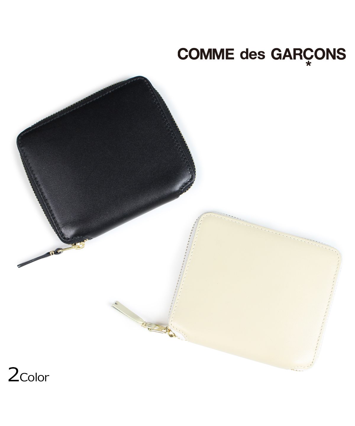 コムデギャルソン COMME des GARCONS 財布 二つ折り メンズ レディース ラウンドファスナー ブラック オフ ホワイト 黒 白  SA2100 [