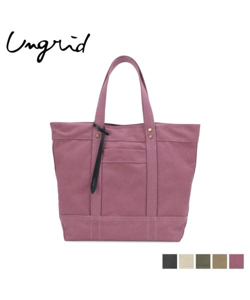 Ungrid(アングリッド)/アングリッド Ungrid バッグ トートバッグ レディース COTTON DENIM LARGE TOTE BAG ブラック ベージュ カーキ オーク パープ/パープル