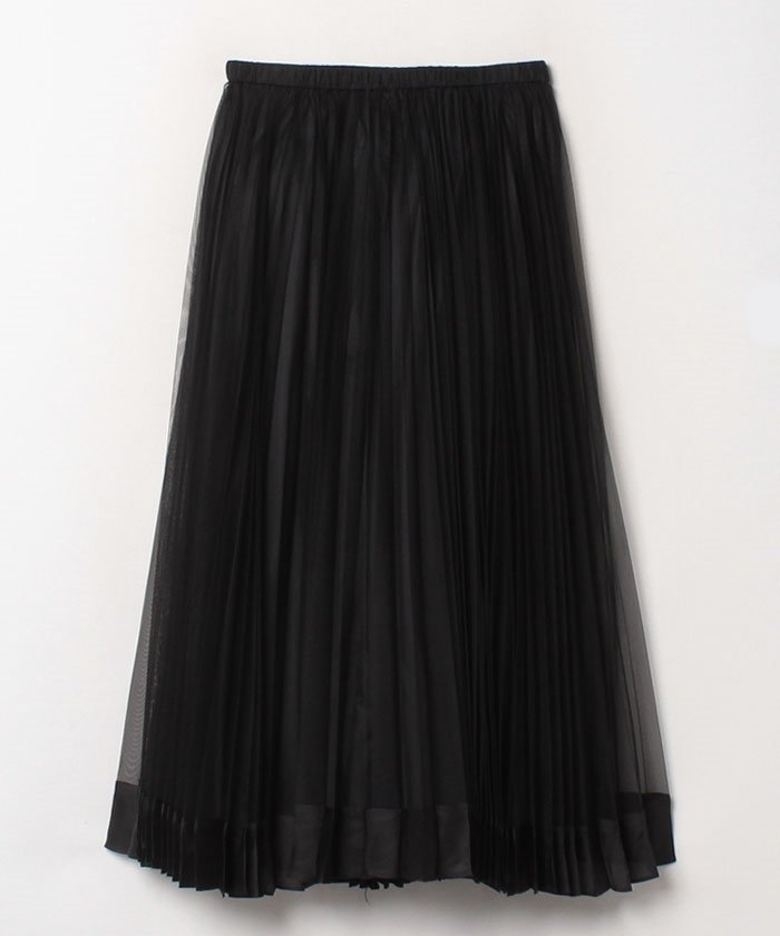 サテンヘムチュールプリーツスカート ランバンオンブルー Lanvin En Bleu Magaseek