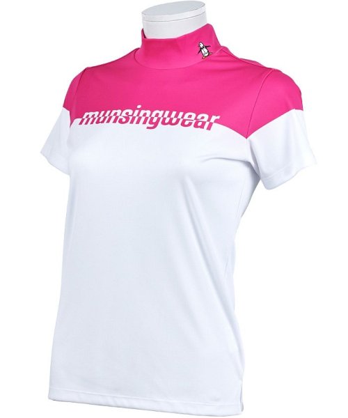 Munsingwear(マンシングウェア)/【ENVOY/エンボイ】【サンスクリーン】【UPF50】パネルプリントハイネック半袖シャツ【アウトレット】/ホワイト系 
